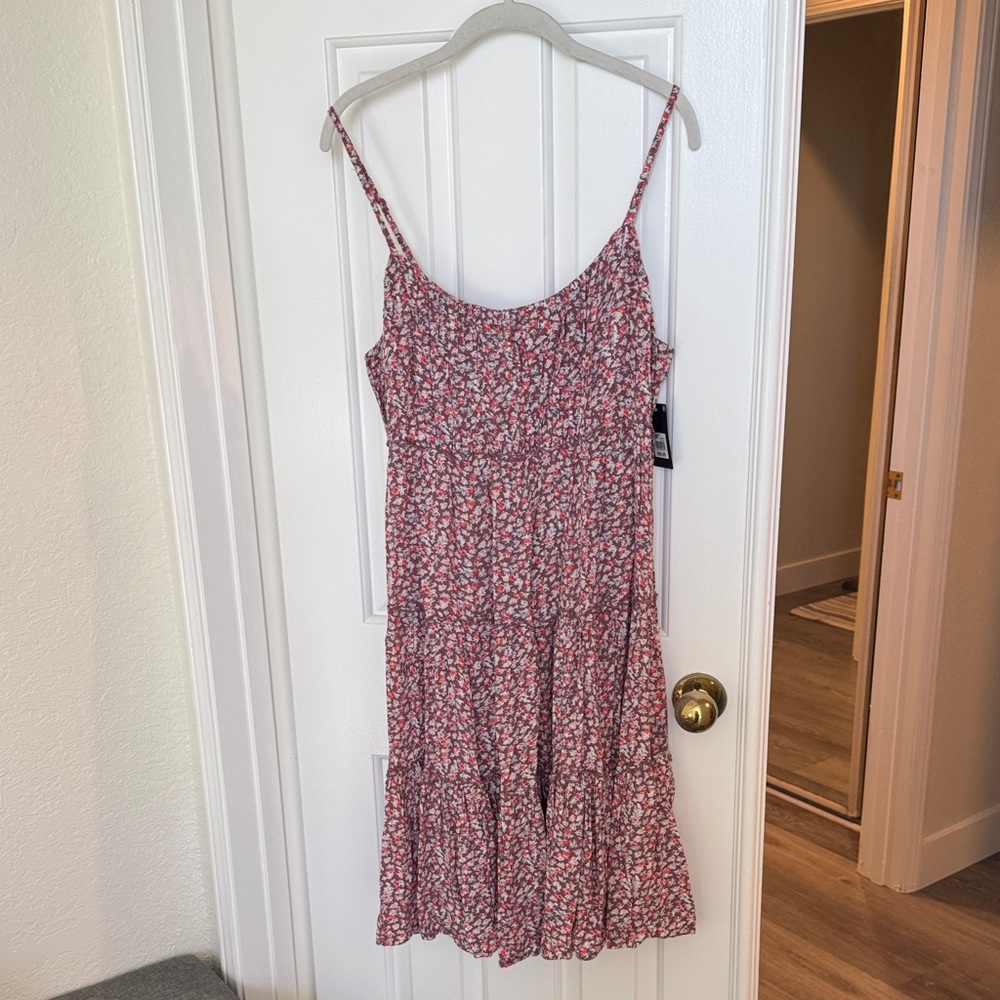 NWT Lucky Brand Pink/Mauve Floral Midi Dress L